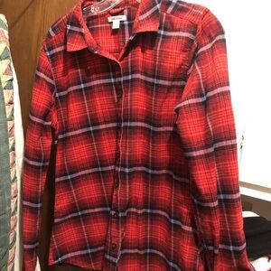 Red Plaid Button-Up Shirt $15 or $12 w/offer 957